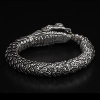 12mm wide, Unique Oxidized Snake Bracelet | Sterling Silver Oxidized Bracelet | Unisex Jewelry | With Certificate of Authenticity and Hallmark