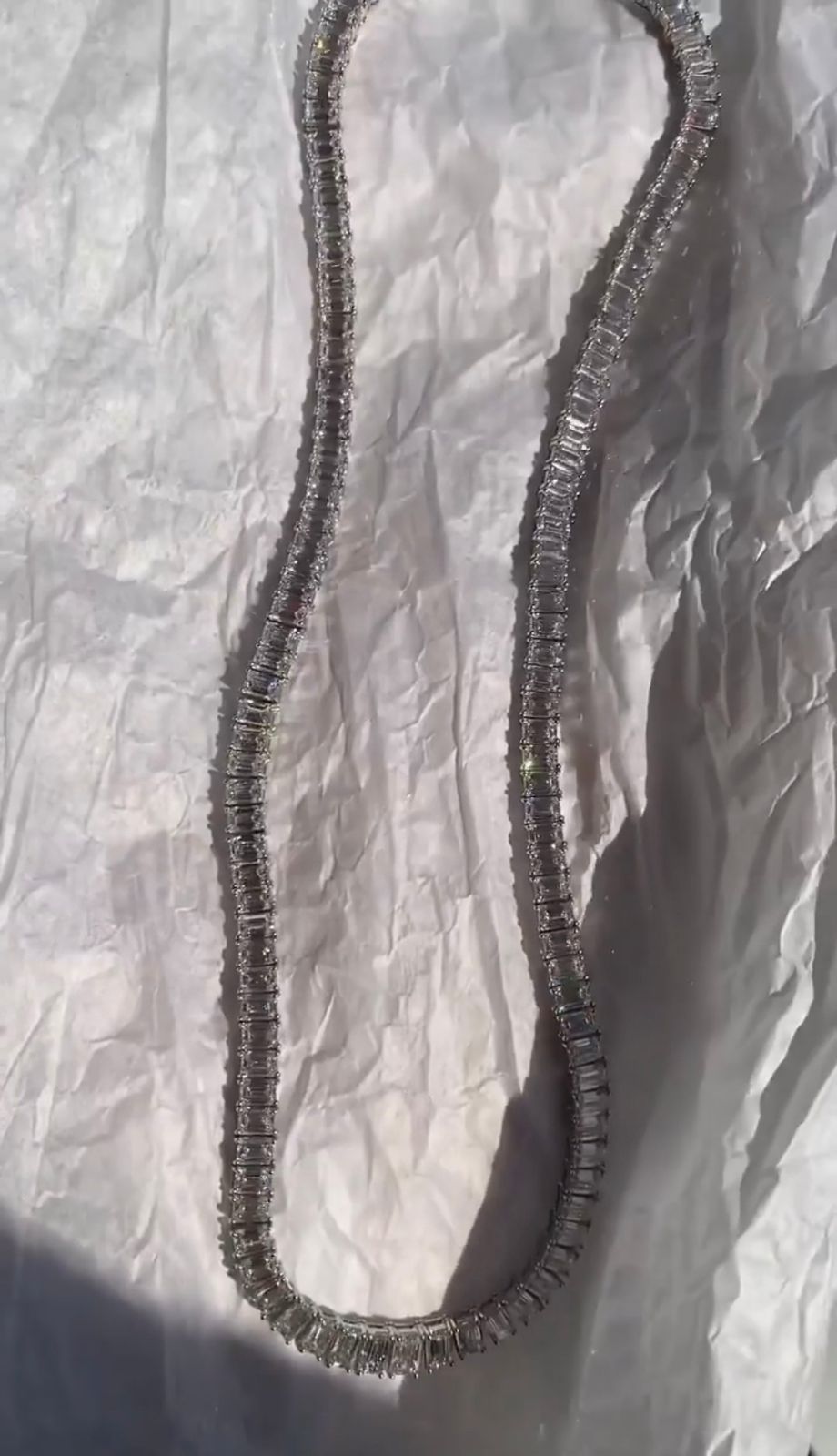 Gental Gems by Karat Kings | 22" Long Tennis Chain Studded with AAA+ Swarovski Diamonds | Sterling Silver Chain