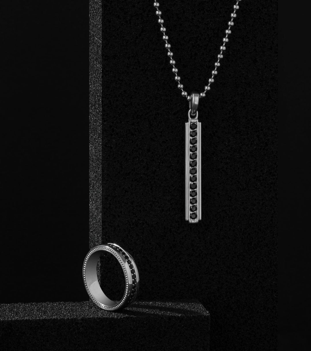 Gental Gems by Karat Kings | Exclusive Pave Band Ring for Men, Sterling Silver Ring | Jewellery for Men| With Certificate of Authenticity and Hallmark