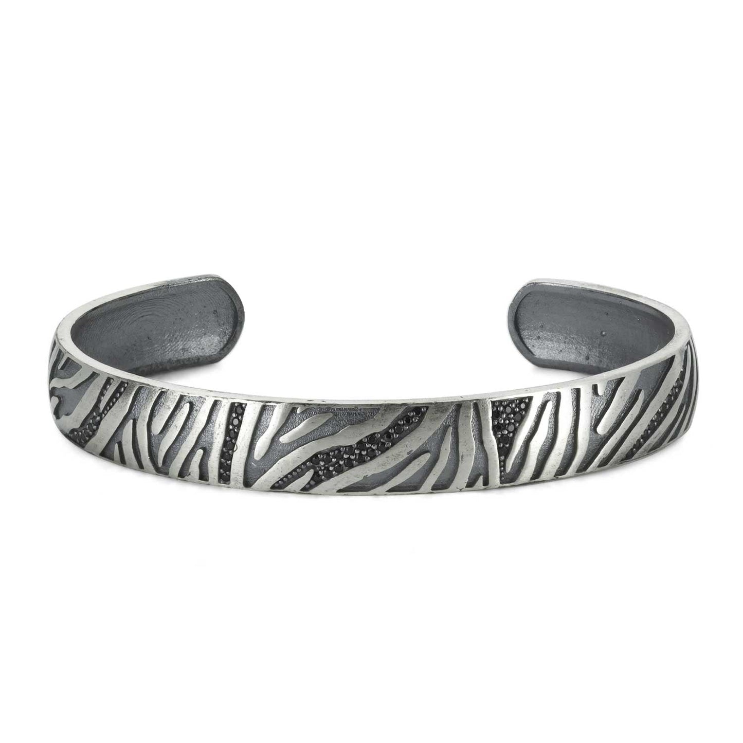 Gental Gems by Karat Kings | Adjustable Modern Style Bangle/kadaa/Handcuff for Men & Boys | Sterling Silver Bracelet