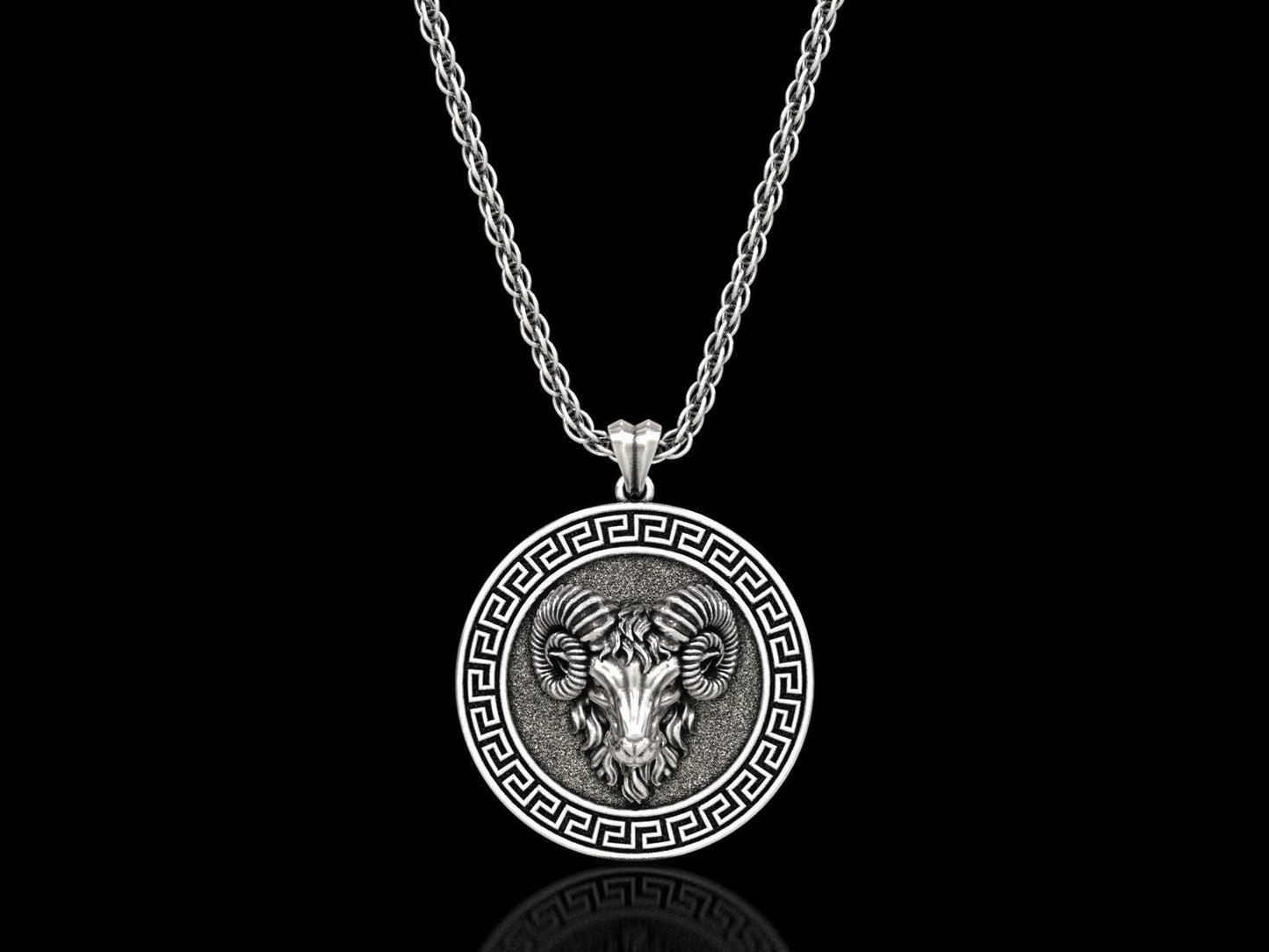 Gental Gems by Karat Kings | Unique Designed Pendant for Aries Zodiac for Men | Sterling Silver Oxidized Pendant | Men's Jewelry | With Certificate of Authenticity and Hallmark