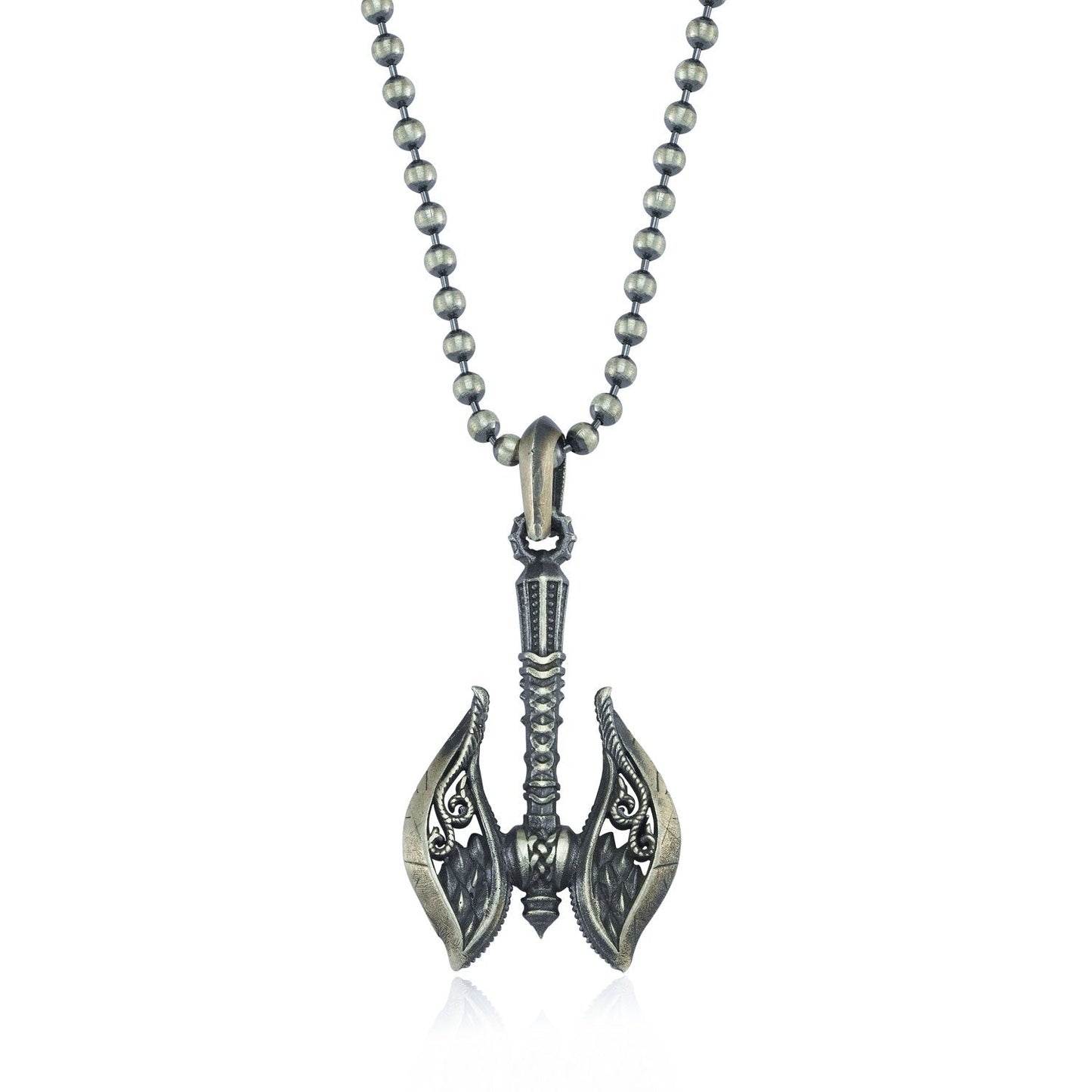 Gental Gems by Karat Kings | Unique Viking War Axe Designed Pendant for Men | Sterling Silver Oxidized Pendant | Men's Jewelry | With Certificate of Authenticity and Hallmark