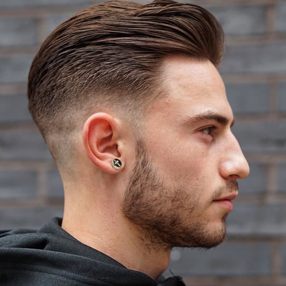 Gental Gems by Karat Kings | Round Diamond Cross Stud Earrings for Men | Rhodium Plated  Sterling Silver | Jewellery for Men| With Certificate of Authenticity and  Hallmark