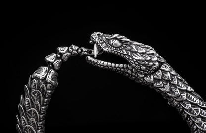 12mm wide, Unique Oxidized Snake Bracelet | 925 Sterling Silver Oxidized Bracelet | Unisex Jewelry Authenticity and 925