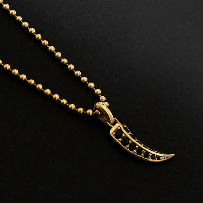 Gental Gems by Karat Kings | Unique Designed Claw Pendant Studded with Black Zircons |  Gold Micron Plated  Sterling Silver Pendant