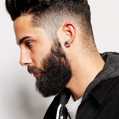 Gental Gems by Karat Kings | Round Black Enamel & Diamond Stud Earrings for Men | Rhodium Plated  Sterling Silver | Jewellery for Men| With Certificate of Authenticity and  Hallmark