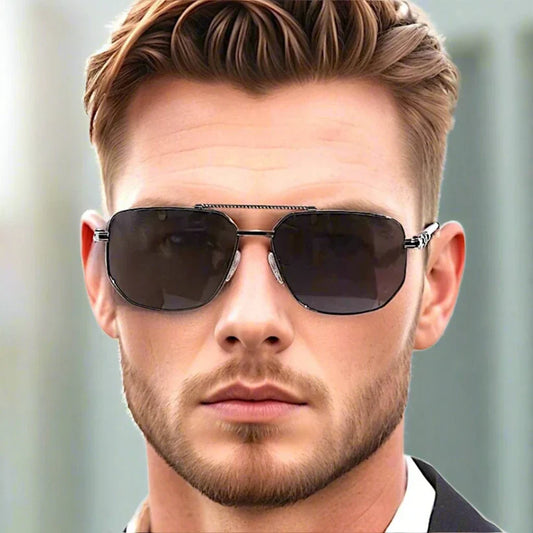 Stainless Steel Frame Sunglasses for Men