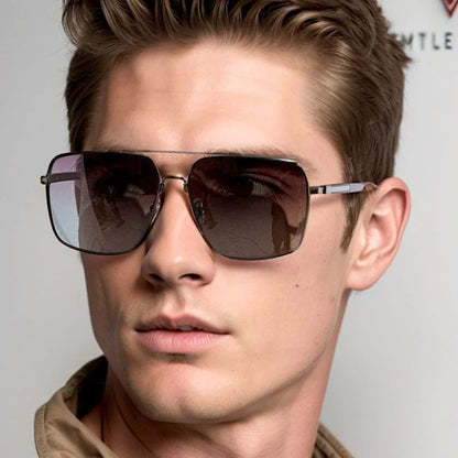 Classic Square Aviator Style Polarized Sunglasses for Men