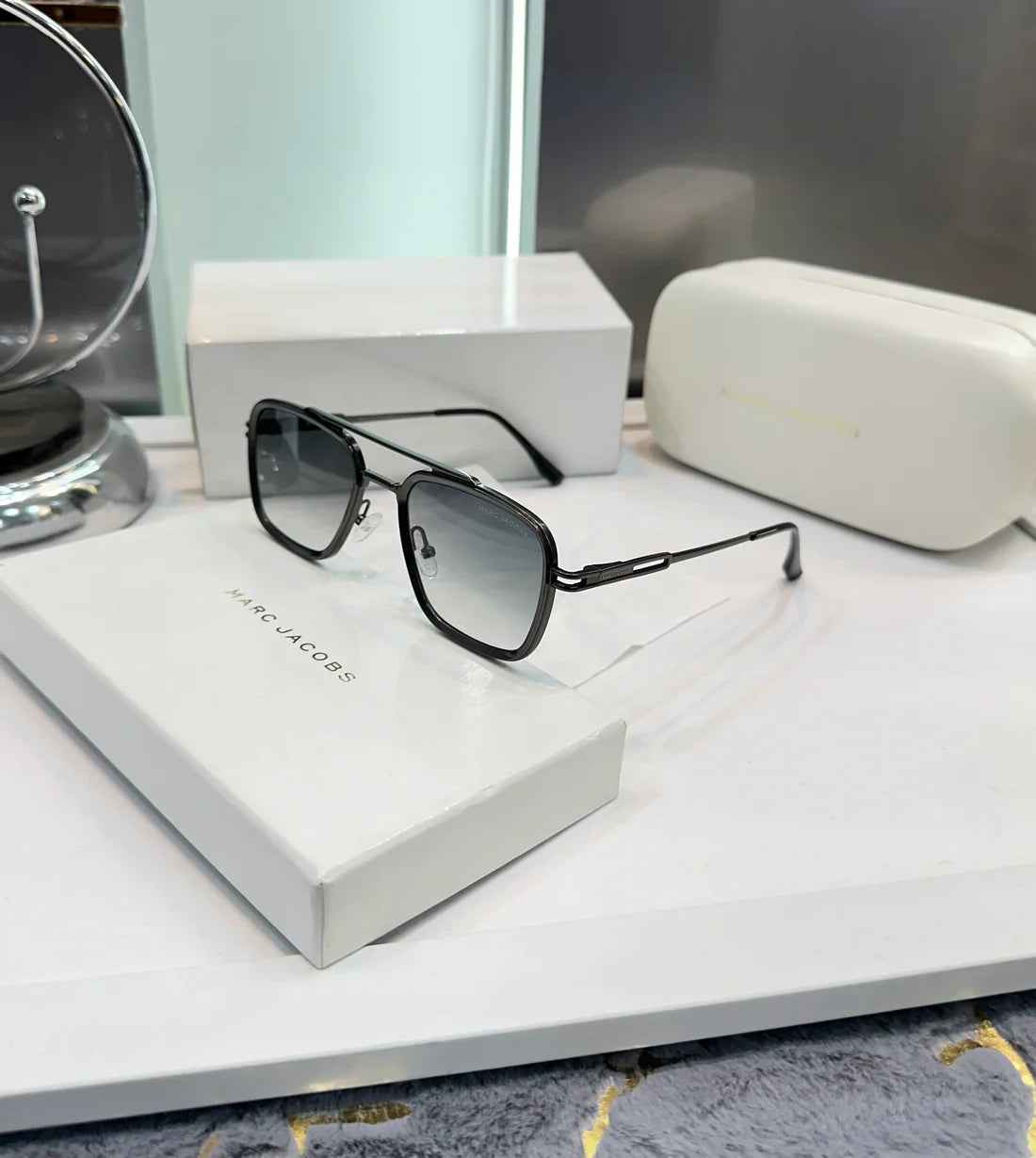 Silver Black Green Luxury Shade Sunglasses