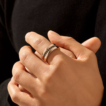 Gental Gems by Karat Kings | Exclusive Pave Band Ring for Men, Sterling Silver  Ring | Jewellery for Men| With Certificate of Authenticity and  Hallmark