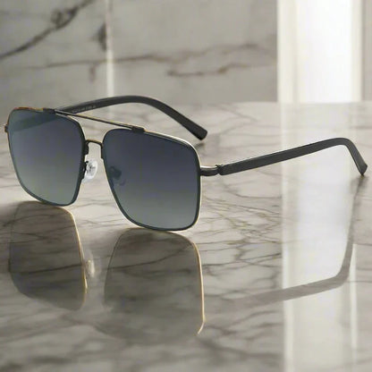 Classic Square Aviator Style Polarized Sunglasses for Men