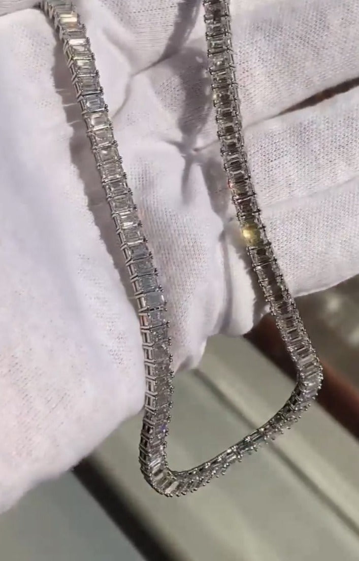 Gental Gems by Karat Kings | 22" Long Tennis Chain Studded with AAA+ Swarovski Diamonds |  Sterling Silver Chain