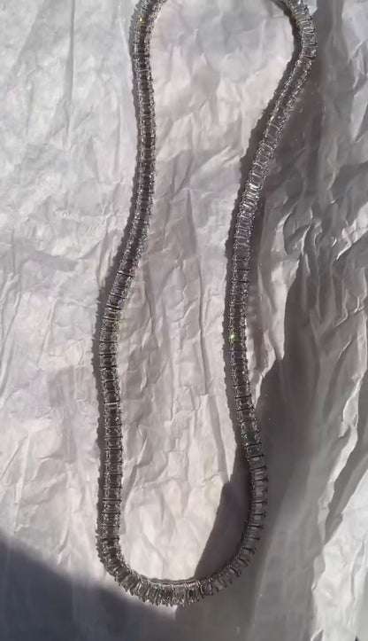 Gental Gems by Karat Kings | 22" Long Tennis Chain Studded with AAA+ Swarovski Diamonds |  Sterling Silver Chain