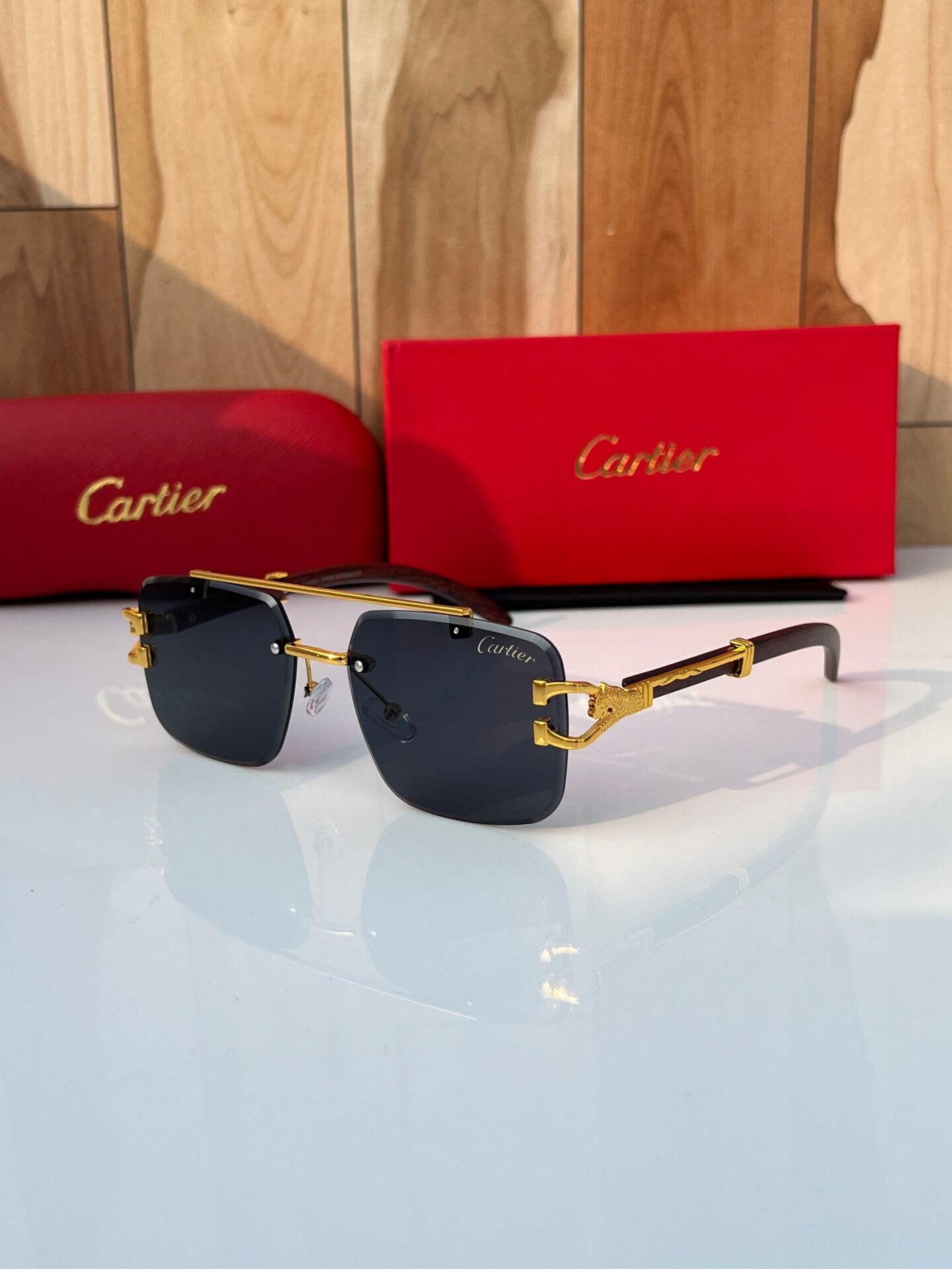 Black Gold-Toned Sunglasses