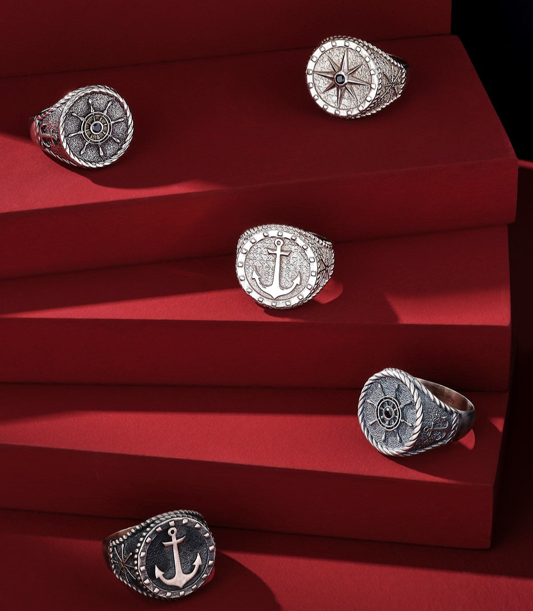 Gental Gems by Karat Kings | Exclusive Signet Style Compass Ring, Sterling Silver  Ring | Jewellery for Men| With Certificate of Authenticity and  Hallmark