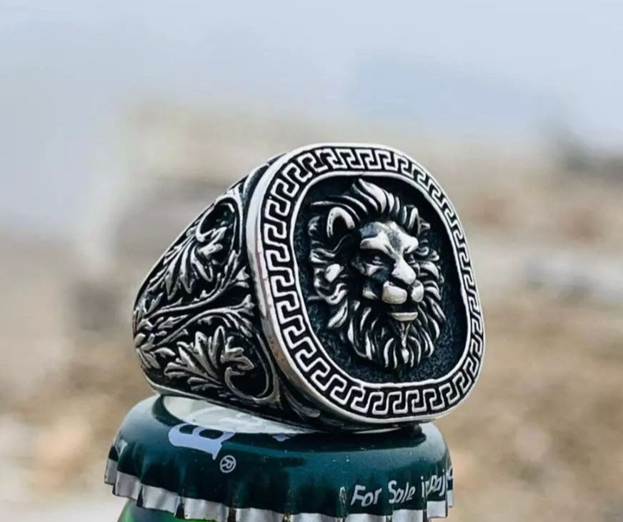 Gental Gems by Karat Kings | Unique Designed Lion Ring |  Sterling Silver Oxidized Ring