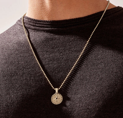 Gental Gems by Karat Kings | Unique Designed Compass Pendant for Men |  Sterling Silver Pendant | Men's Jewelry | With Certificate of Authenticity and  Hallmark