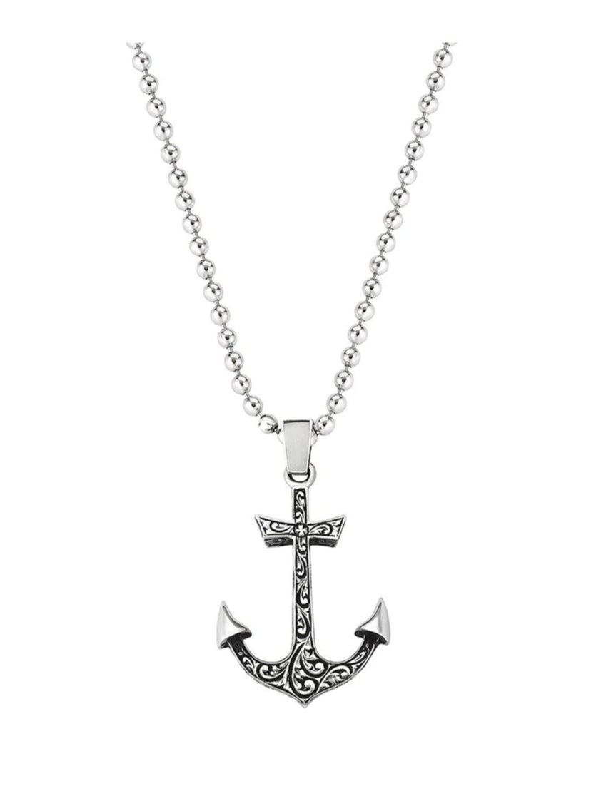 Gental Gems by Karat Kings | Unique Sailor's Anchor Pendant with Engraved Design,  Sterling Silver Pendant