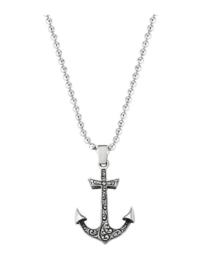 Gental Gems by Karat Kings | Unique Sailor's Anchor Pendant with Engraved Design,  Sterling Silver Pendant