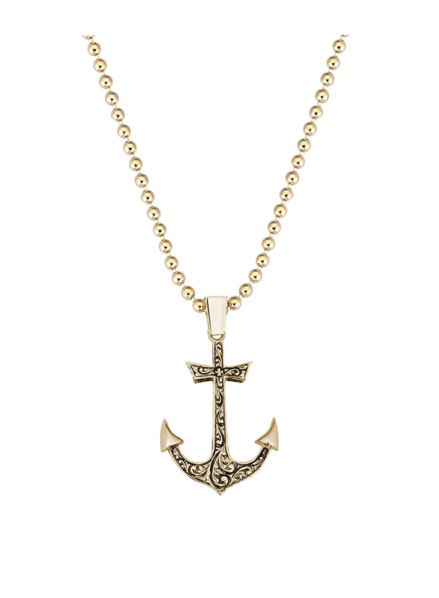 Gental Gems by Karat Kings | Unique Sailor's Anchor Pendant with Engraved Design,  Sterling Silver Pendant