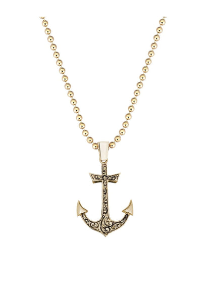 Gental Gems by Karat Kings | Unique Sailor's Anchor Pendant with Engraved Design,  Sterling Silver Pendant