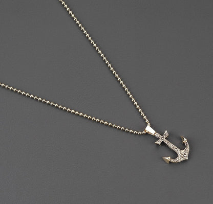 Gental Gems by Karat Kings | Unique Sailor's Anchor Pendant with Engraved Design,  Sterling Silver Pendant