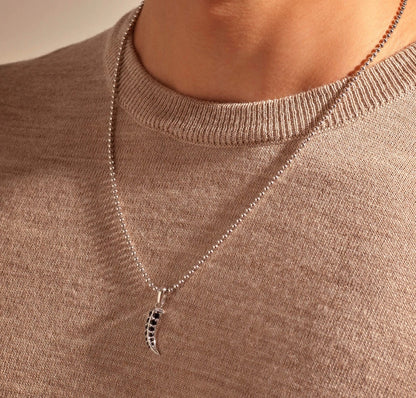 Gental Gems by Karat Kings | Unique Designed Claw Pendant Studded with Black Zircons |  Gold Micron Plated  Sterling Silver Pendant
