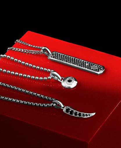 Gental Gems by Karat Kings | Unique Designed Claw Pendant Studded with Black Zircons |  Gold Micron Plated  Sterling Silver Pendant