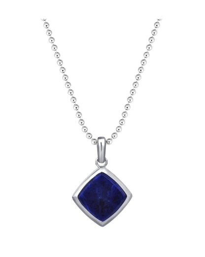 Gental Gems by Karat Kings | Unique Designed Silver Pendant in Natural Sodalite for Men,  Sterling Silver Pendant