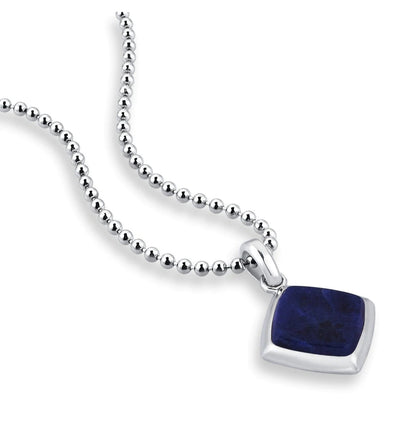 Gental Gems by Karat Kings | Unique Designed Silver Pendant in Natural Sodalite for Men,  Sterling Silver Pendant