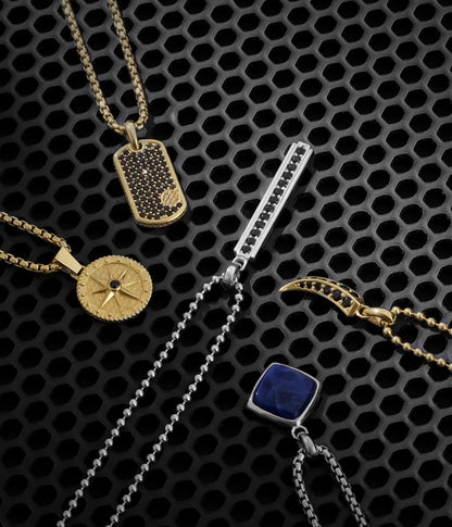 Gental Gems by Karat Kings | Unique Designed Silver Pendant in Natural Sodalite for Men,  Sterling Silver Pendant