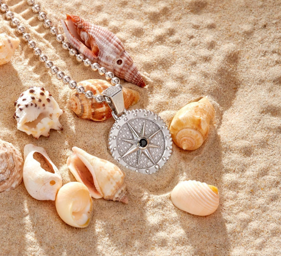 Gental Gems by Karat Kings | Unique Designed Compass Pendant for Men |  Sterling Silver Pendant | Men's Jewelry | With Certificate of Authenticity and  Hallmark