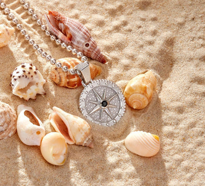 Gental Gems by Karat Kings | Unique Designed Compass Pendant for Men |  Sterling Silver Pendant | Men's Jewelry | With Certificate of Authenticity and  Hallmark