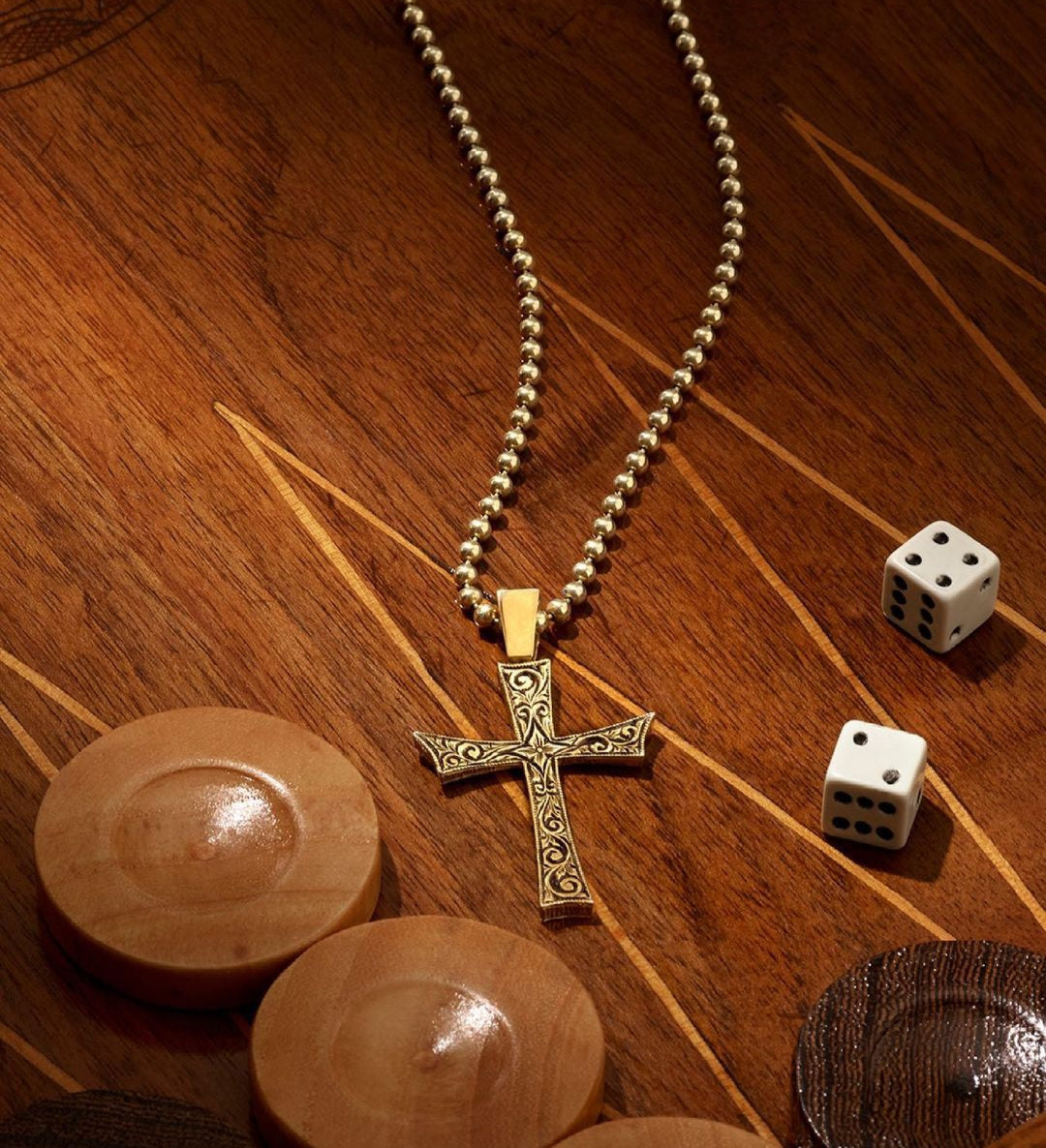Gental Gems by Karat Kings | Unique Classic Cross Pendant with Engraved Design,  Sterling Silver Pendant