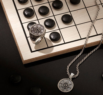 Gental Gems by Karat Kings | Unique Designed Silver Rudder Pendant for Men | Oxidized  Sterling Silver Pendant | Men's Jewelry | With Certificate of Authenticity and  Hallmark