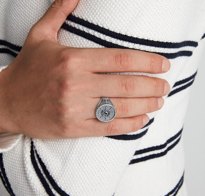 Gental Gems by Karat Kings | Exclusive Signet Style Rudder Ring for Men, Oxidized Sterling Silver  Ring | Jewellery for Men| With Certificate of Authenticity and  Hallmark