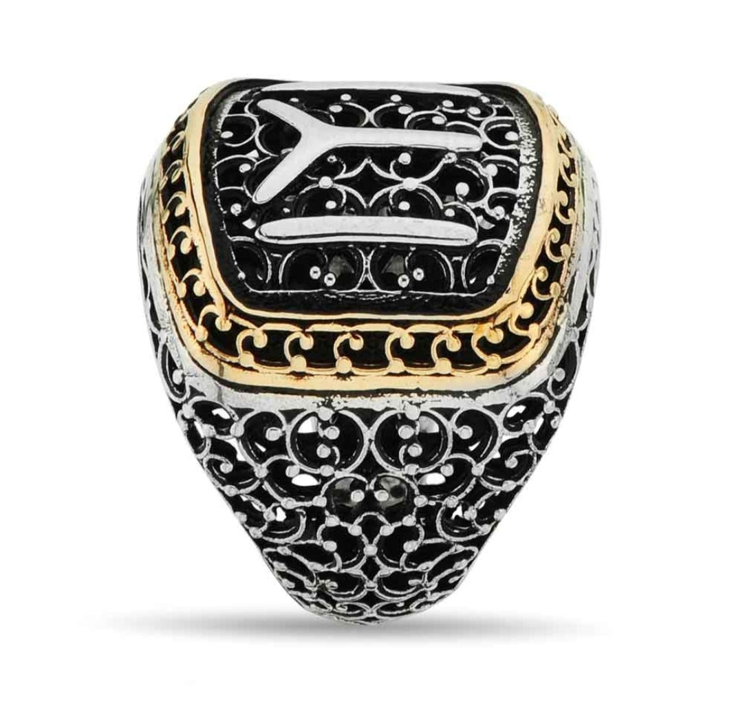 Gental Gems by Karat Kings | Unique Design Kayi Ring |  Sterling Silver Oxidized Ring