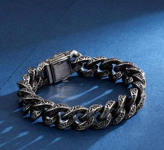 14mm wide, Unique Artistry Retro Oxidized Bracelet for Men |  Sterling Silver Bracelet | With Certificate of Authenticity and  Hallmark