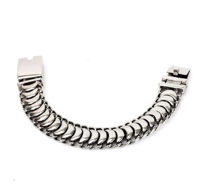 Gental Gems by Karat Kings | Unique Link Designed High Polished Bracelet for Men |  Sterling Silver Bracelet