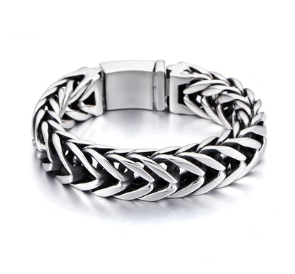 18mm wide Unique Retro Masculina High Polished V link Bracelet for Men |  Sterling Silver Bracelet | With Certificate of Authenticity and  Hallmark