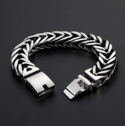 18mm wide Unique Retro Masculina High Polished V link Bracelet for Men |  Sterling Silver Bracelet | With Certificate of Authenticity and  Hallmark