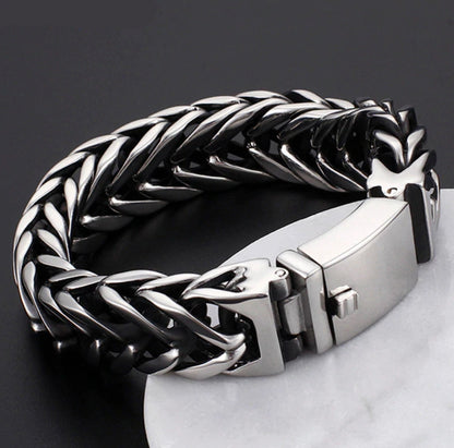 18mm wide Unique Retro Masculina High Polished V link Bracelet for Men |  Sterling Silver Bracelet | With Certificate of Authenticity and  Hallmark