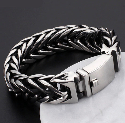 18mm wide Unique Retro Masculina High Polished V link Bracelet for Men |  Sterling Silver Bracelet | With Certificate of Authenticity and  Hallmark