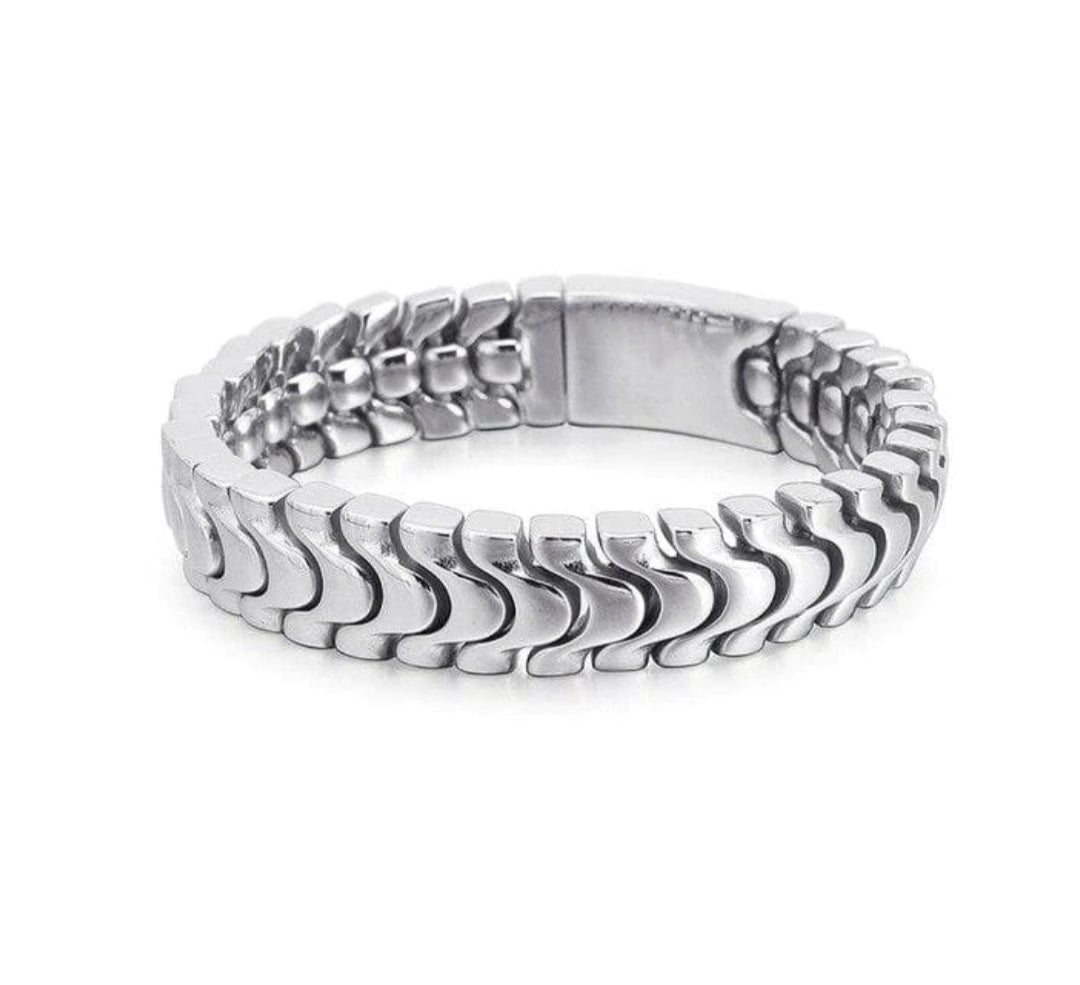 18mm wide, Solid Unique Watch Style High Polished Bracelet for Men |  Sterling Silver Bracelet | With Certificate of Authenticity and  Hallmark