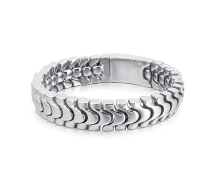 18mm wide, Solid Unique Watch Style High Polished Bracelet for Men |  Sterling Silver Bracelet | With Certificate of Authenticity and  Hallmark