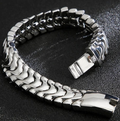 18mm wide, Solid Unique Watch Style High Polished Bracelet for Men |  Sterling Silver Bracelet | With Certificate of Authenticity and  Hallmark