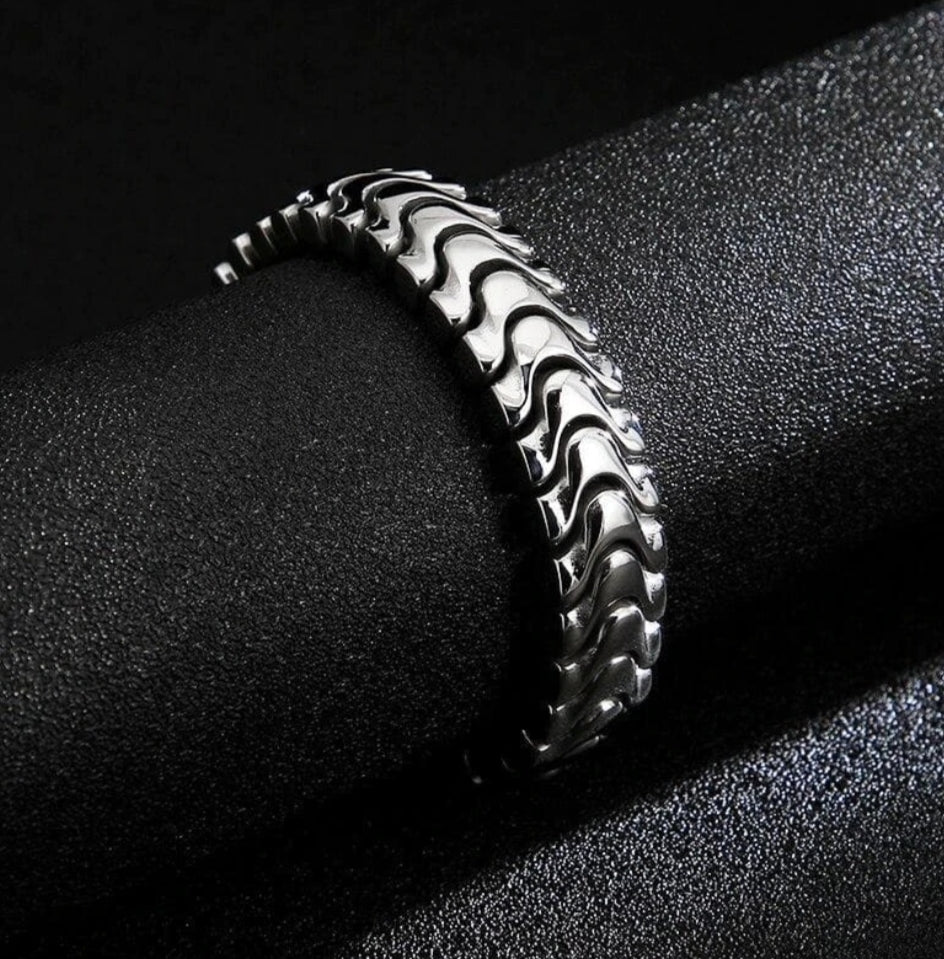 18mm wide, Solid Unique Watch Style High Polished Bracelet for Men |  Sterling Silver Bracelet | With Certificate of Authenticity and  Hallmark