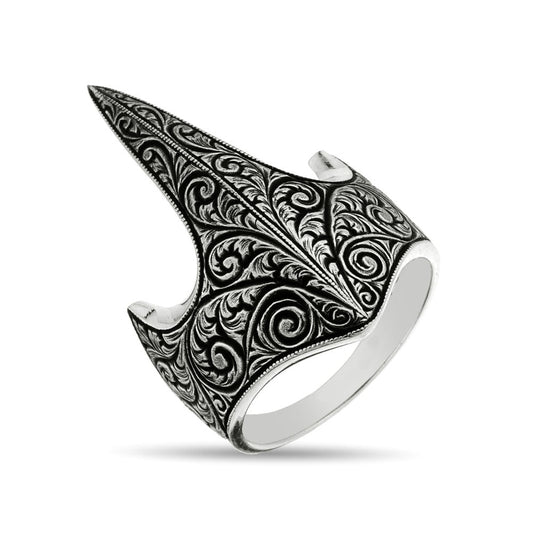 Gental Gems by Karat Kings | Unique Turkish Style Signet Thumb Ring |  Sterling Silver Oxidized Ring | Men's Jewelry | With Certificate of Authenticity and  Hallmark