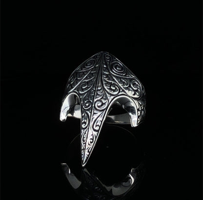 Gental Gems by Karat Kings | Unique Turkish Style Signet Thumb Ring |  Sterling Silver Oxidized Ring