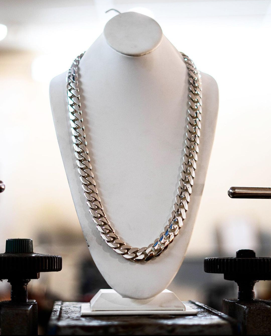 Gental Gems by Karat Kings | 16mm Wide Solid Miami Cuban Link Chain |  Gold Micron Plated  Sterling Silver Chain